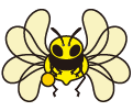 黄色いハチのアイコン(作品設置中)